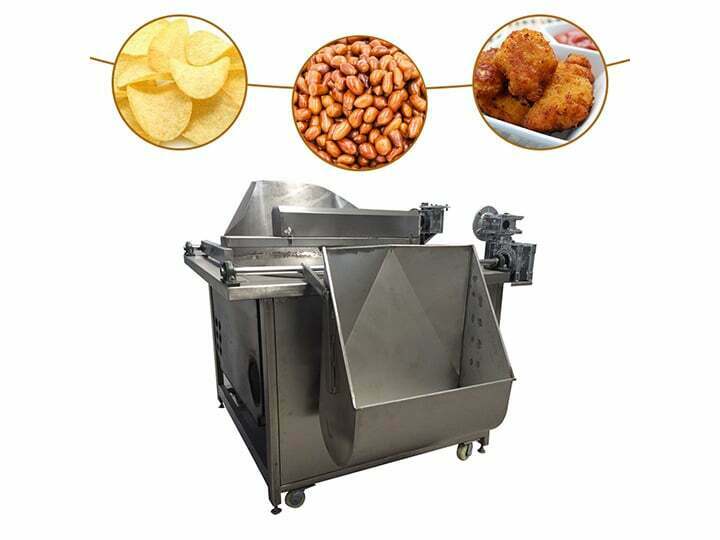 Tipping bucket frying machine
