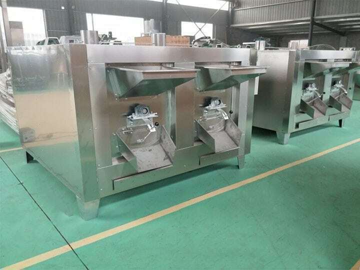 Nut roaster machines in factory