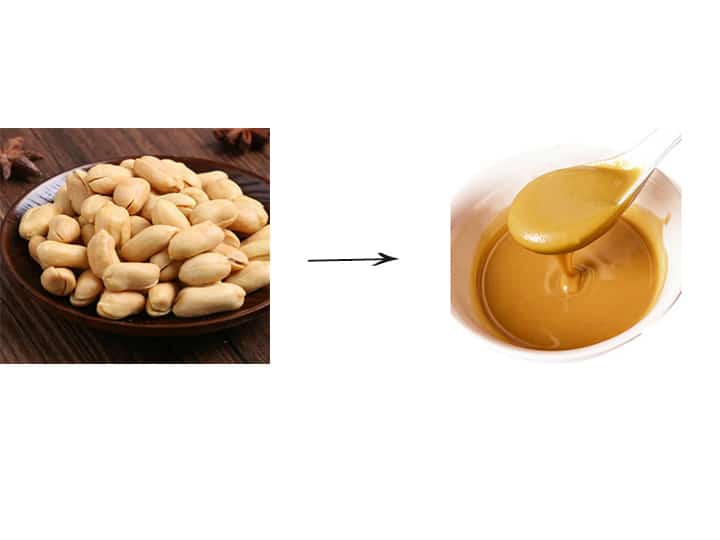 Peeled peanuts and peanut butter
